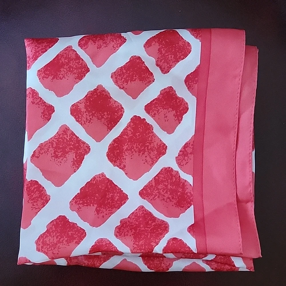 Coach Vintage Pink and White Geometric Scarf